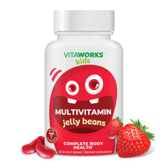 VitaWorks Kids Multivitamin & Minerals Jelly Beans - Tasty Natural Fruit Flavor - Vegetarian GMO-Free Nut Free - Dietary Supplement - Complete Body Health for Children - 60 Jellies